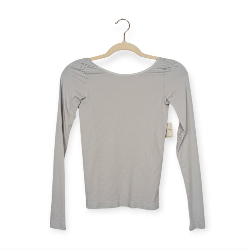 NWT Free People Intimately Lunar Rock Low Back Seamless Long Sleeve Top Size M/L